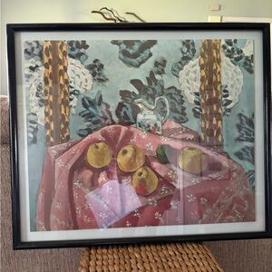 “Still Life with Apples on a Pink Tablecloth “ by Henri Matisse framed print